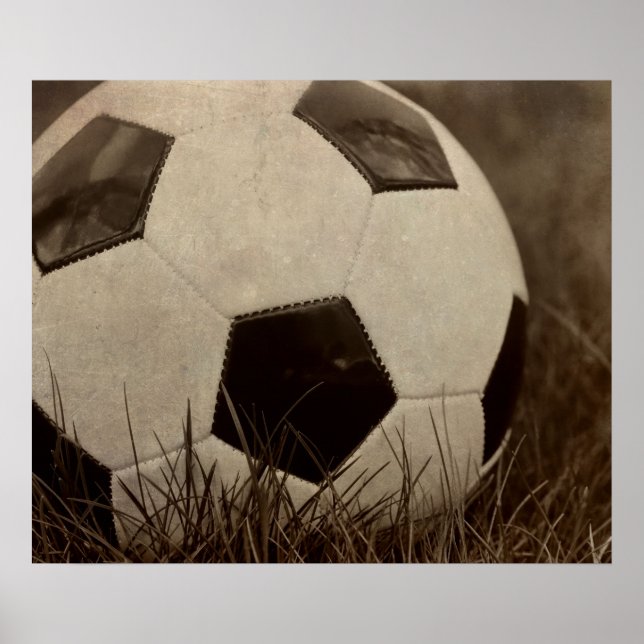 Pôster Sepia Toned Soccer Ball (Frente)