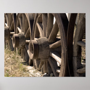 Pôster Sepia Wagon Wheels
