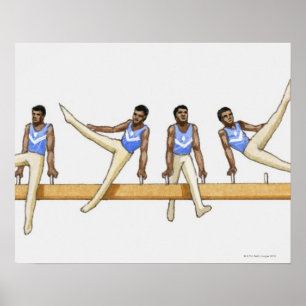 Pôster Seqüência das ilustrações que mostram o gymnas