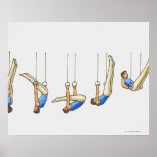 Poster Seqüência das ilustrações que mostram o gymnas
