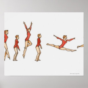 Pôster Seqüência das ilustrações que mostram o gymnas