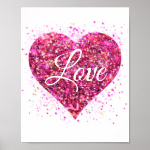 Poster Sequências cintilantes cor-de-rosa, namorados de 