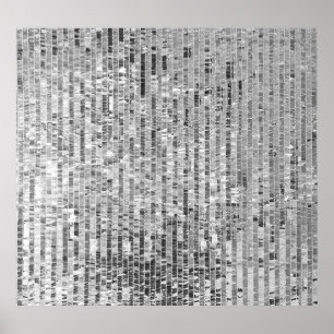 Poster Sequências prateadas, fundo sem costura glamouroso