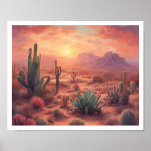 Poster Sequoia do Deserto Sequoia do Cactus sunrise