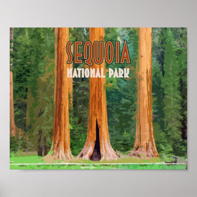 Poster Sequoia National Park California Vintage (Frente)