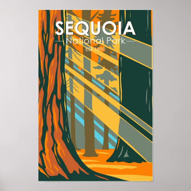 Poster Sequoia National Park Giant Sequoia Trees (Frente)