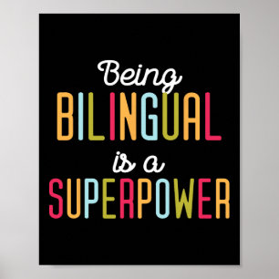 Poster Ser Bilíngue É Um Superpoder Língua Dupla Bili