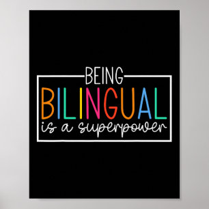 Poster Ser Bilíngue É Um Superpoder Volta às Aulas Engraç