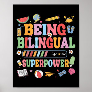 Poster Ser Bilíngue É Uma Superpotência Engraçada De Volt