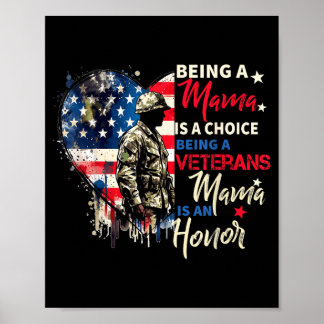 Poster Ser dia dos veteranos patriótico sendo uma mãe de 