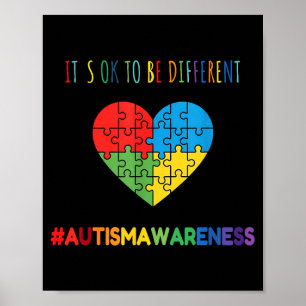 Poster ser Diferente Autismo Coração Puzzle Conscientizaç
