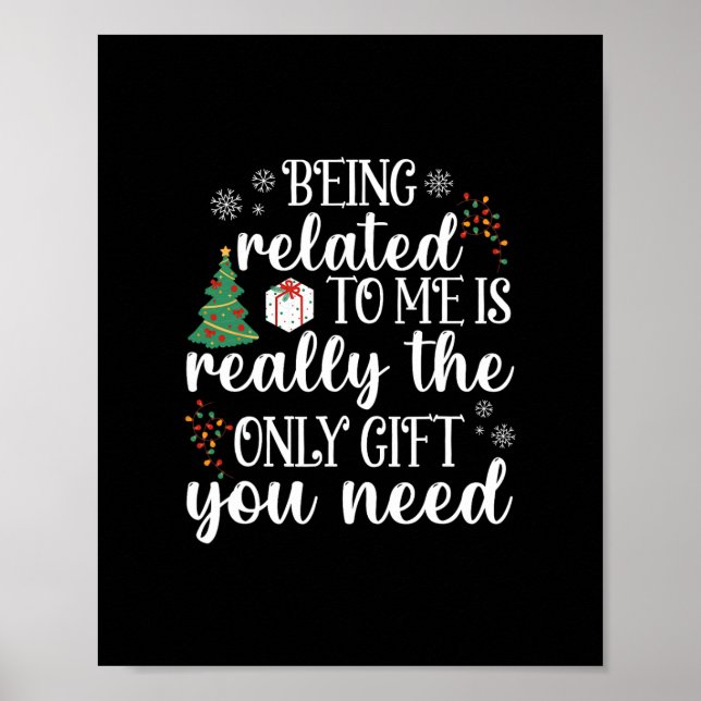 Poster ser parente comigo família de natal engraçada xmas (Frente)