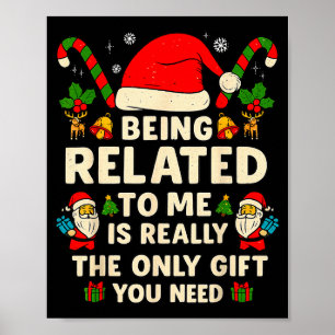 Poster Ser Parente Meu Natal Divertido Família Xmas Pijam