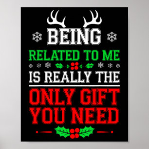 Poster Ser Parente Meu Piada De Natal Família Xmas Pijama
