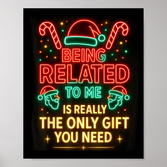 Poster Ser Relacionado a Mim Camisa de Natal Divertida Fa (Frente)