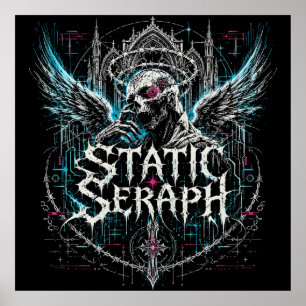 Poster Serafim Estático Gráfico Gótico Ciberpunk