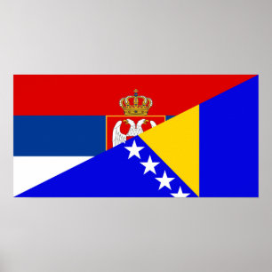 Pôster serbia bósnia Estado de bandeira da Bósnia-Herzego
