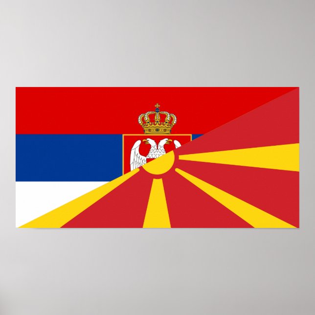 Pôster serbia macedonia bandeira país meio símbolo (Frente)