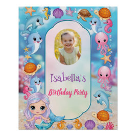 Pôster Sereia, 11 ruas Foto de aniversário no Oceano Índi