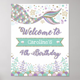 Poster Sereia 4º Aniversário Sinal de Boas-vindas Sob o M