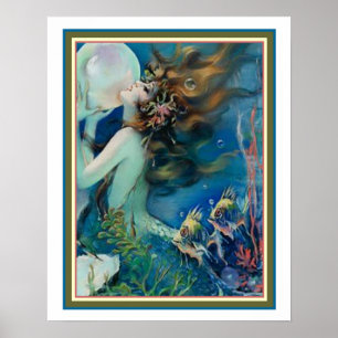 Poster "Sereia com o art deco da pérola" por Henry Clive