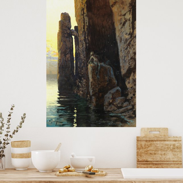 Poster Sereia do Mar Costeiro Bare e Desejos de Escondida (Cozinha)