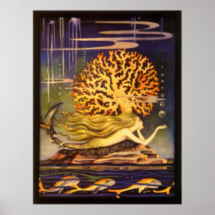 Poster Sereia do vintage