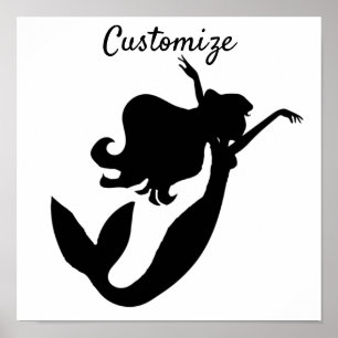 Poster Sereia em conselho preto/branco Thunder_Cove