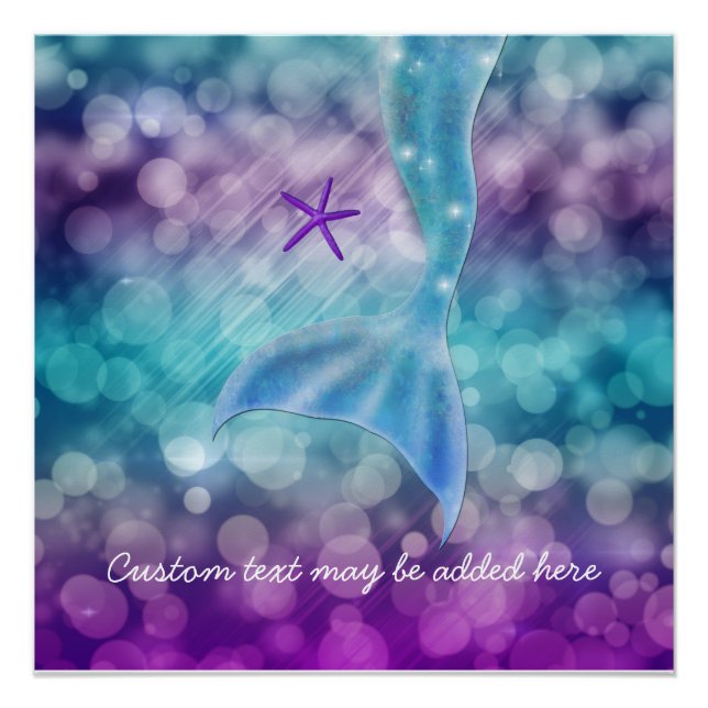 Pôster Sereia Encantada Sob O Mar Grande Poster (Frente)