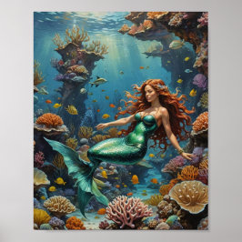 Poster Sereia escondida no recife