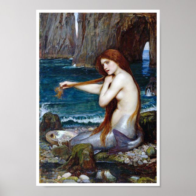 Poster Sereia, John William Waterhouse (Frente)