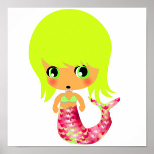 Pôster sereia mágica chibi 3