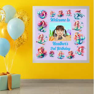 Poster Sereia Mágica sob o Partido do Aniversário de cria