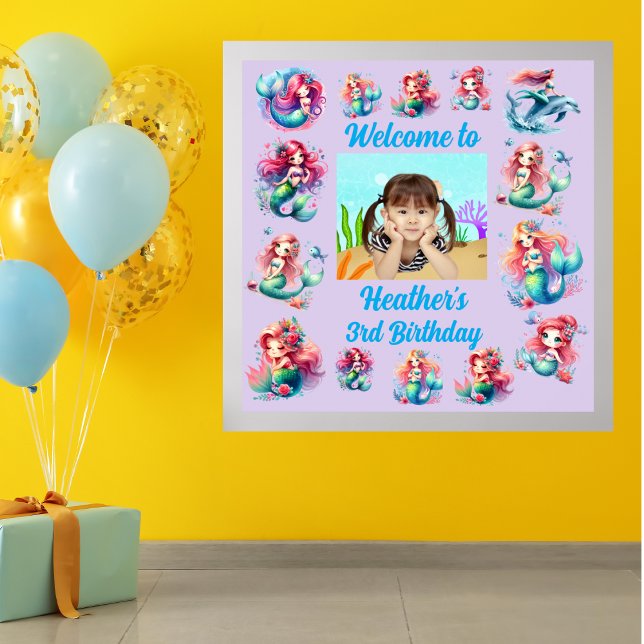 Poster Sereia Mágica sob o Partido do Aniversário de cria (Criador carregado)