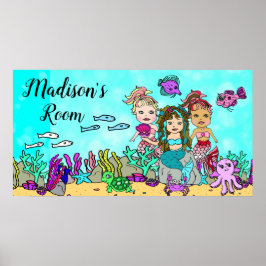 Poster Sereia Personalizada e Amigos da Criação Marítima