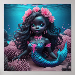 Poster Sereia Preta Rosa 2