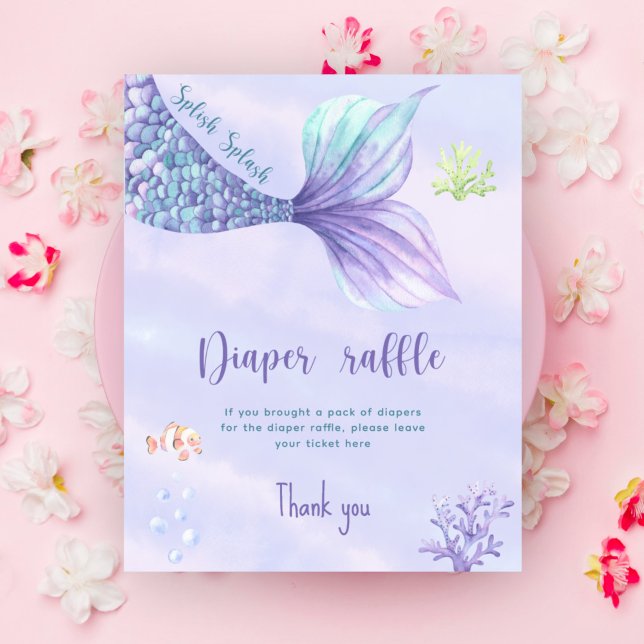 Poster Sereia Sob o jogo da rifa da Fralda do mar (Criador carregado)