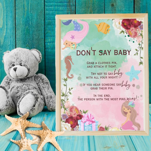 Poster Sereia sob o mar Não diga jogo de bebês (Criador carregado)