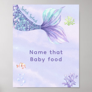 Poster Sereia sob o nome do mar para esse bebê comida