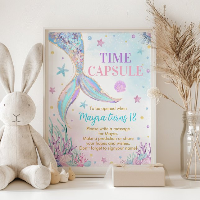 Poster Sereia Sob O Sinal De Cápsula De Aniversário Do Ma (Criador carregado)