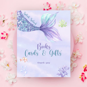 Poster Sereia sob os cartões e presentes do Sea Books