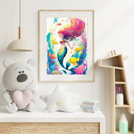 Poster Sereia Submarina Encantadora