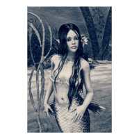 Sereia Vintage Foto Antiga Arte Fantasia