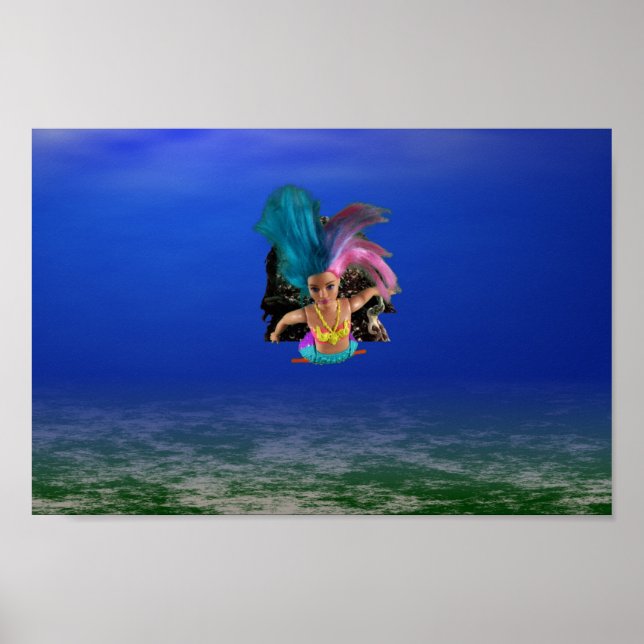 Poster Sereias ajudando as lagostas. (Frente)