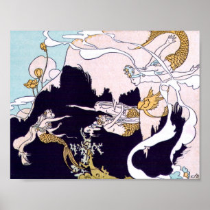 Poster Sereias do art deco