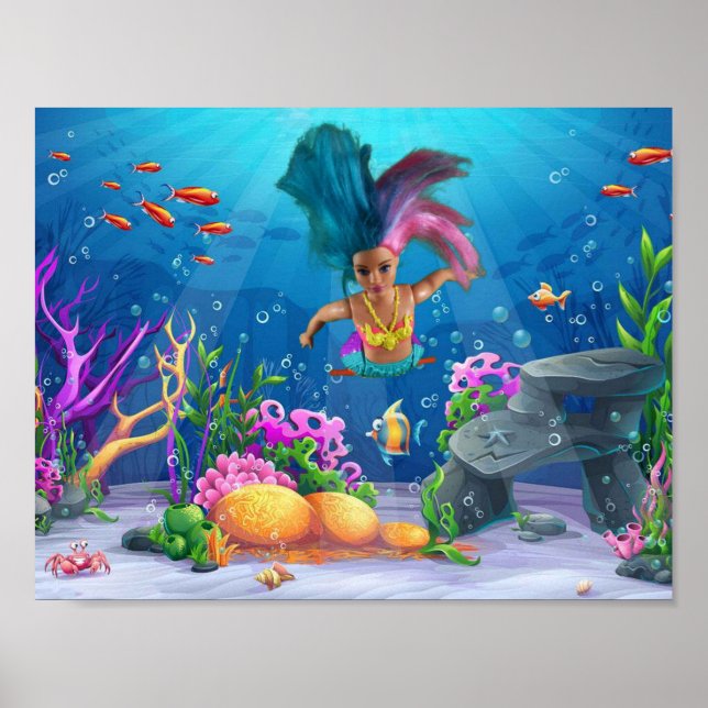 Poster Sereias se divertindo. (Frente)