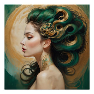 Pôster "Serelith" - Curls de Jade Celestial
