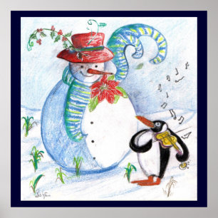 Pôster SERENATA DE INVERNO DO BONECo DE NEVE E DO PENGUIM