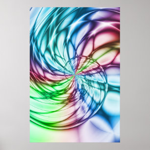 Poster Serendipidade   Arte Fractal Multicolor