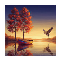 Serene Autumn Lake Wall Art - A Natureza Inspirada